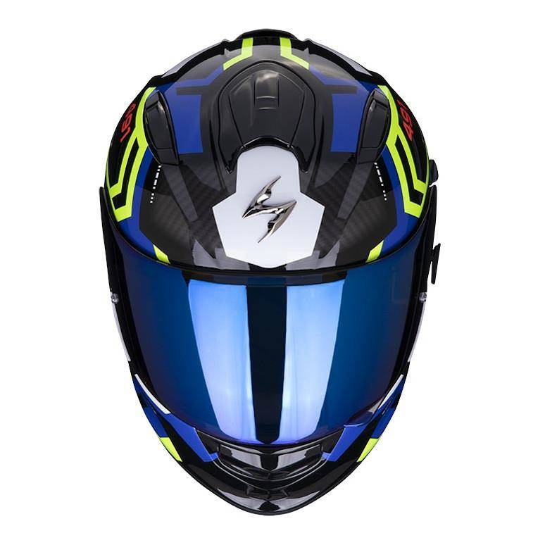 Kask Integralny Scorpion Exo Spin Black Blue Neon Yellow Czarny