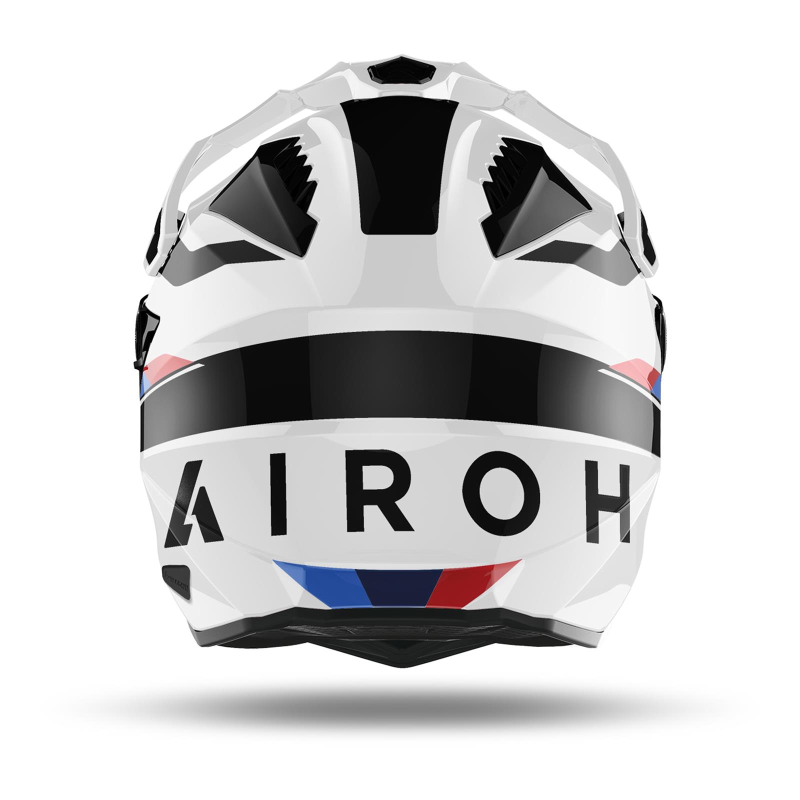 Kask Integralny Airoh Commander Skill White Gloss Bia Y Czarny Czerwony