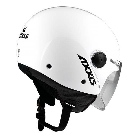 Kask Otwarty Axxis Square Solid Gloss Pearl White Bia Y Rrmoto Pl