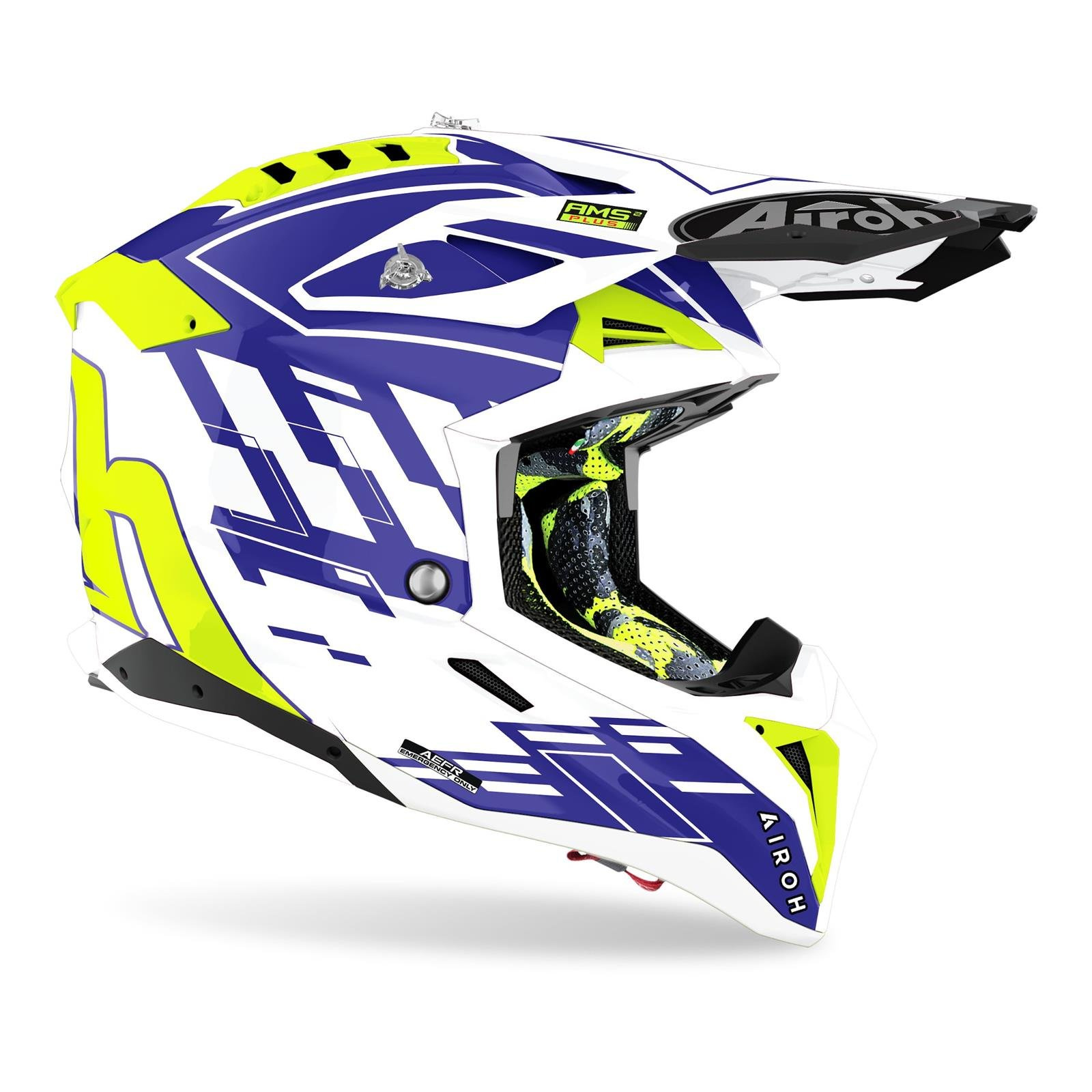 Kask Cross Airoh Aviator Rampage Blue Gloss Niebieski Ty Fluo