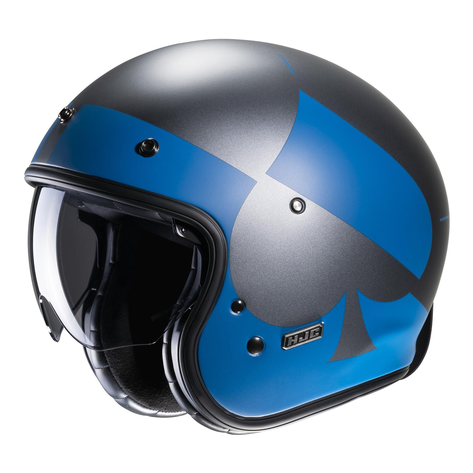 Kask Otwarty HJC V31 KUZ BLUE Srebrny Niebieski RRmoto Pl