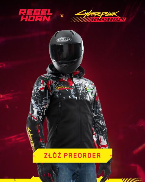 Kurtka motocyklowa Rebelhorn Slash Edgerunners 2 z motywem z Cyberpunk 2077 w RRmoto - złóż preorder