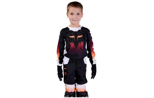 Bluza cross dziecięca FOX KIDS 180 FLORA BLACK czarny pomarańczowy