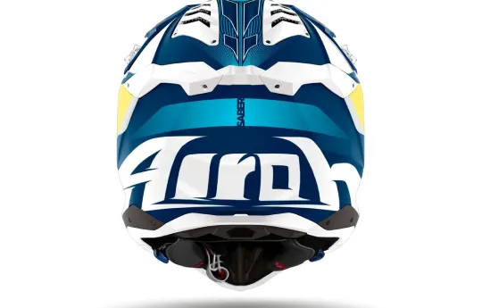 Kask cross AIROH AVIATOR 3 SPIN YELLOW/BLUE GLOSS biały żółty fluo niebieski