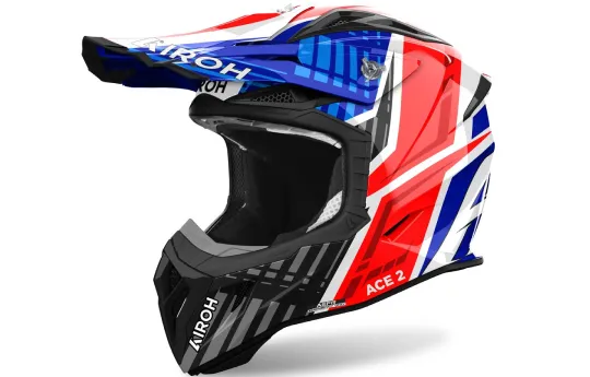 Kask cross AIROH AVIATOR ACE 2 PROUD RED MATT czerwony fluo szary czarny