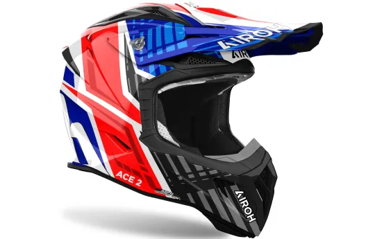 Kask cross AIROH AVIATOR ACE 2 PROUD RED MATT czerwony fluo szary czarny