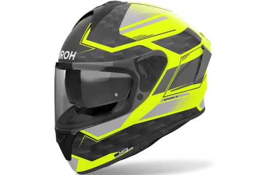 Kask integralny AIROH SPARK 2 SPINNER ORANGE MATT czarny pomarańczowy fluo szary