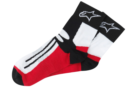 Skarpety termoaktywne ALPINESTARS RACING ROAD SHORT BLACK/RED czarny czerwony biały