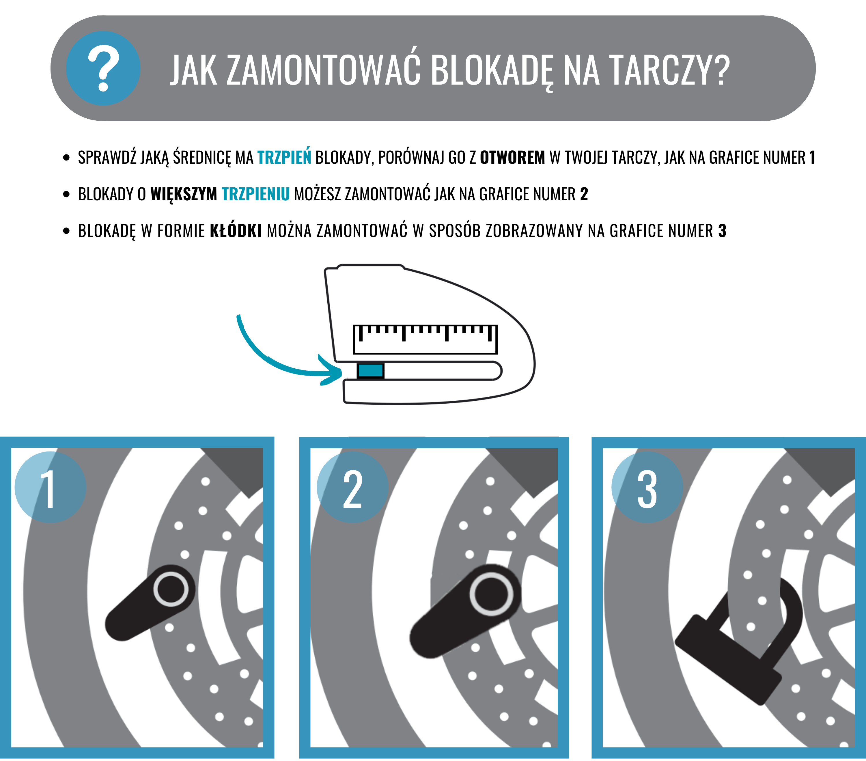 Blokada na tarczę hamulcową AUVRAY DK10 YELLOW żółty czarny