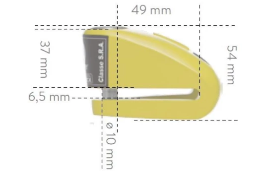 Blokada na tarczę hamulcową AUVRAY B-LOCK 10 YELLOW/BLACK żółty czarny