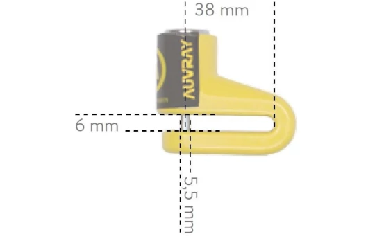 Blokada na tarczę hamulcową AUVRAY BD16 YELLOW żółty czarny