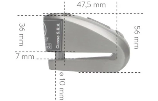 Blokada na tarczę hamulcową AUVRAY DK10 STEEL szary czarny