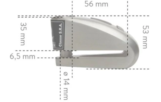 Blokada na tarczę hamulcową AUVRAY DK14 STEEL szary czarny