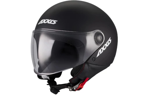Kask otwarty AXXIS SQUARE S SOLID A1 MATT BLACK czarny mat