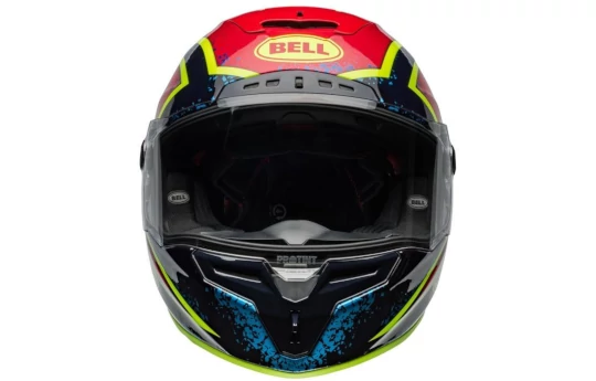 Kask integralny BELL RACESTAR DLX XENON BLUE RETINA czarny czerwony niebieski żółty fluo