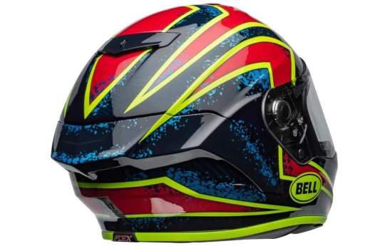 Kask integralny BELL RACESTAR DLX XENON BLUE RETINA czarny czerwony niebieski żółty fluo