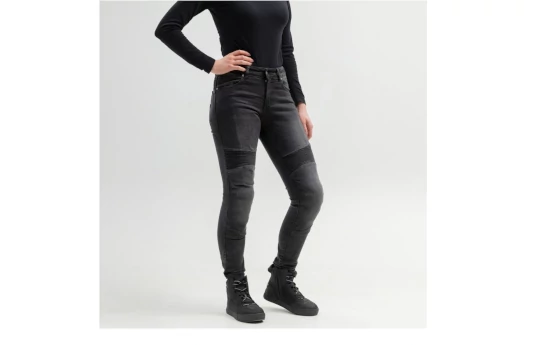 Jeansy motocyklowe damskie BROGER AURA LADY BLACK czarny