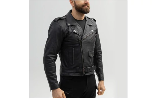 Kurtka skórzana BROGER ROCKER BLACK czarny