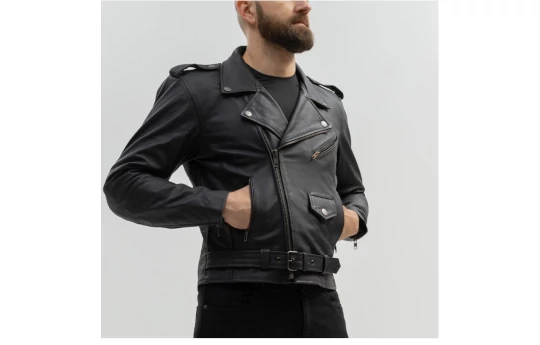 Kurtka skórzana BROGER ROCKER BLACK czarny