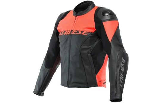 Kurtka skórzana DAINESE RACING 4 PERFORATED BLACK/RED czarny czerwony