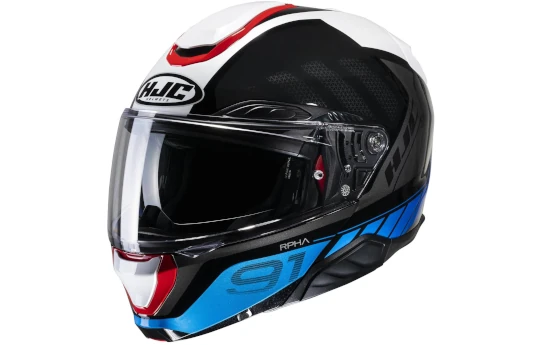 Kask szczękowy HJC RPHA 91 ABBES WHITE/BLUE biały niebieski