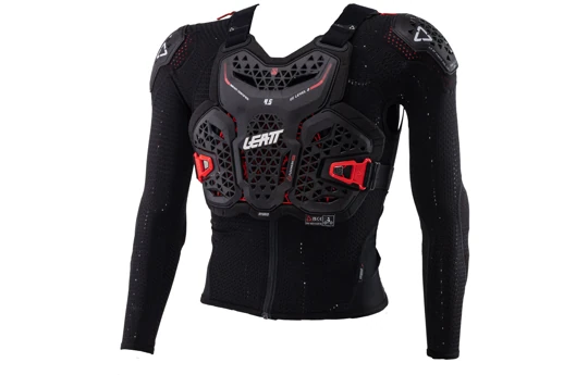 Koszulka z ochraniaczami dziecięca LEATT 4.5 HYBRID JUNIOR BLACK czarny