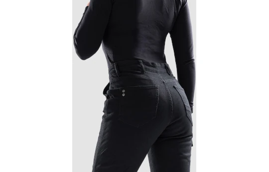 Jeansy motocyklowe damskie OZONE JANE LADY JOGGER FIT BLACK czarny