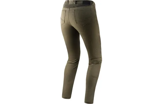 Jeansy motocyklowe damskie REBELHORN VANDAL LADY TWILL OLIVE zielony