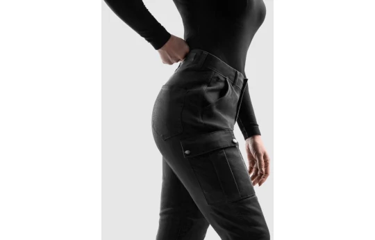 Jeansy motocyklowe damskie REBELHORN FASTER LADY BLACK czarny