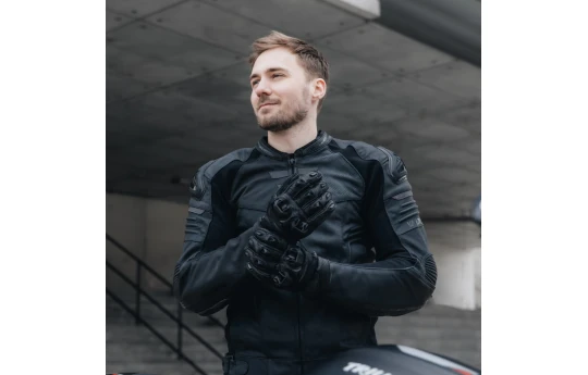 Kurtka skórzana REBELHORN VANDAL BLACK/WHITE czarny biały
