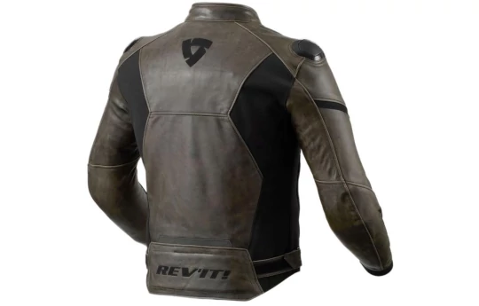 Kurtka skórzana REVIT PARALLAX BLACK/OLIVE czarny zielony