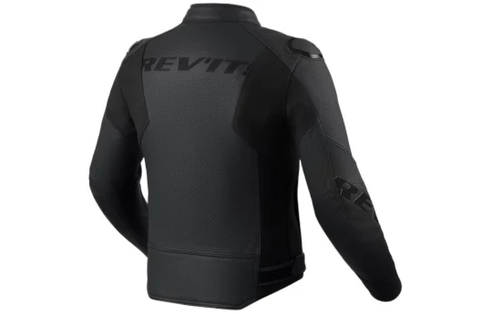 Kurtka skórzana REVIT QUADRATIC BLACK/WHITE czarny biały