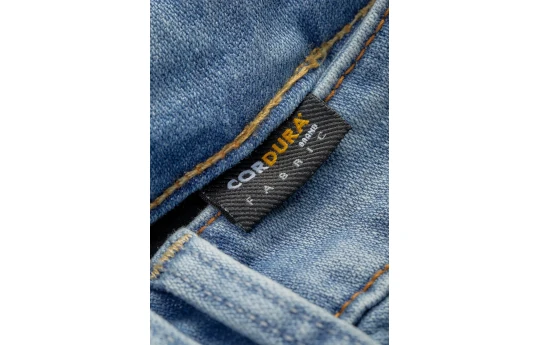 Jeansy motocyklowe damskie REVIT SHELBY 2 LADY SHORT LIGHT BLUE USED niebieski