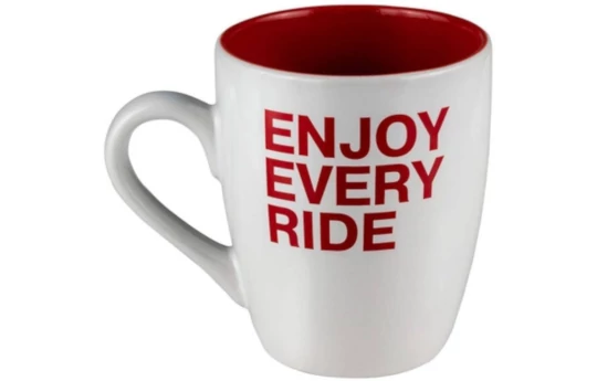 Kubek SHIMA ENJOY EVERY RIDE biały czerwony