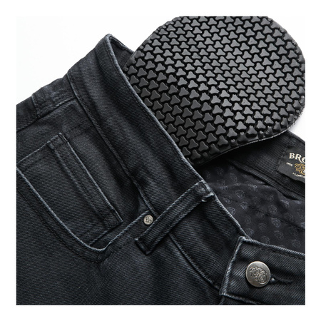 Jeansy motocyklowe damskie BROGER FLORIDA II LADY SLIM FIT WASHED BLACK czarny