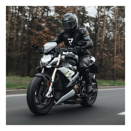 Kurtka skórzana REBELHORN VELOCE BLACK/GREY/FLUO RED czarny szary czerwony fluo