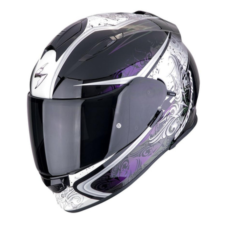 Kask integralny SCORPION EXO-491 RUN BLACK/CHAMELEON czarny biały fioletowy
