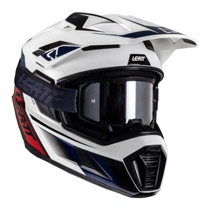 Kask cross z goglami LEATT KIT ADV 8.5 V25 ROYAL biały granatowy czerwony