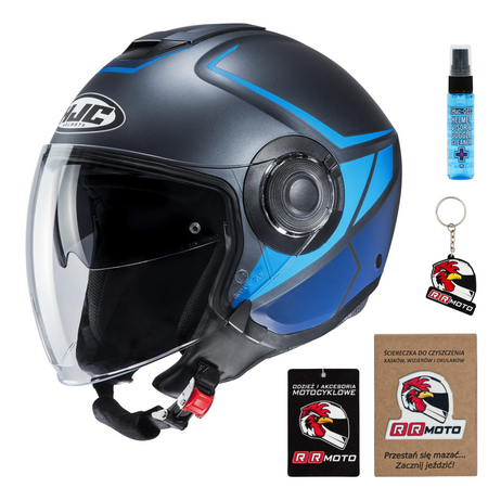Kask otwarty HJC I40 CAMET BLUE/BLACK czarny mat granatowy niebieski