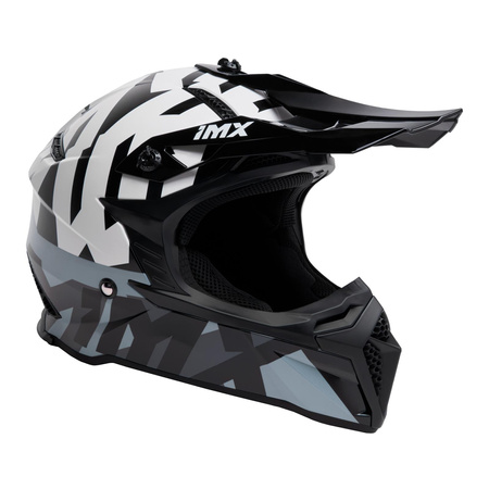 Kask cross IMX FMX-02 GRAPHIC BLACK/WHITE/GREY/METALLIC GREY czarny biały szary