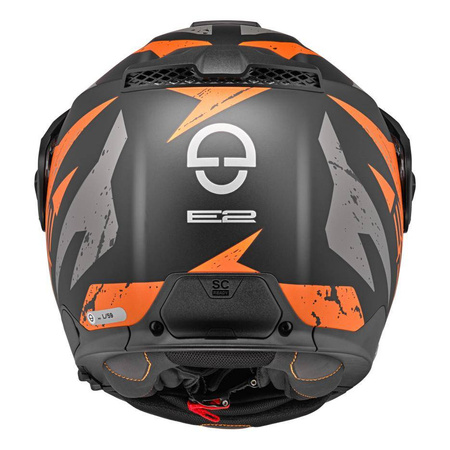 Kask szczękowy SCHUBERTH E2 ECE EXPLORER ORANGE szary pomarańczowy czarny