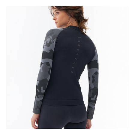 Koszulka termoaktywna damska REBELHORN FREEZE II LADY CAMO czarny szary