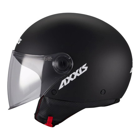 Kask otwarty AXXIS SQUARE S SOLID A1 MATT BLACK czarny mat