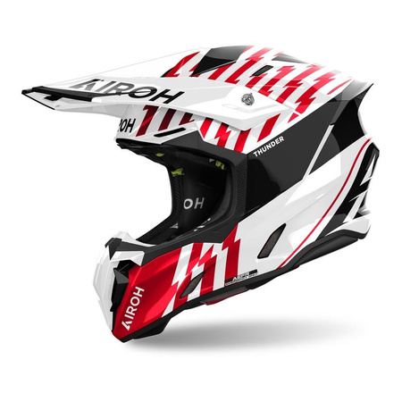 Kask cross AIROH TWIST 3 THUNDER RED GLOSS czerwony biały czarny