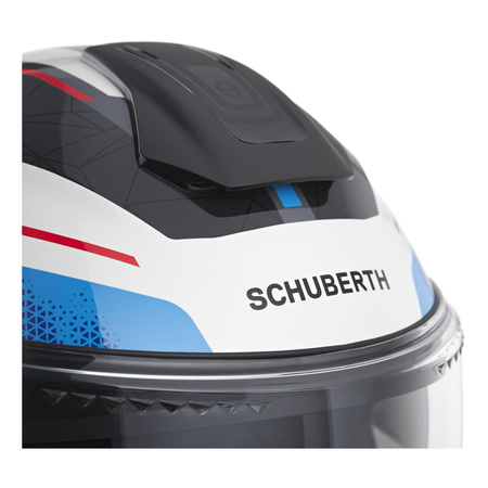 Kask otwarty SCHUBERTH J2 ECE SIGMA BLUE biały niebieski czerwony czarny
