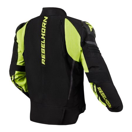 Kurtka tekstylna REBELHORN VANDAL BLACK/FLUO YELLOW czarny żółty fluo