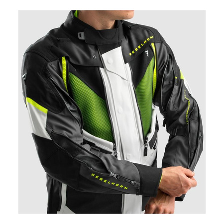 Kurtka tekstylna REBELHORN HARDY 3.0 BLACK/GREY/FLUO YELLOW czarny szary żółty fluo