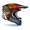 Kask cross AIROH TWIST 2.0 TIKI GLOSS czerwony niebieski brązowy biały czarny