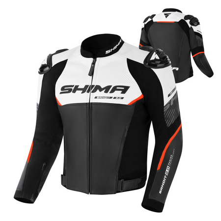 Kurtka skórzana SHIMA BANDIT 2.0 RED czarny czerwony biały
