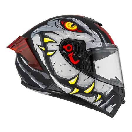 Kask integralny NZI TRENDY 3 RAPTOR BLACK GREY RED MATT czarny szary czerwony